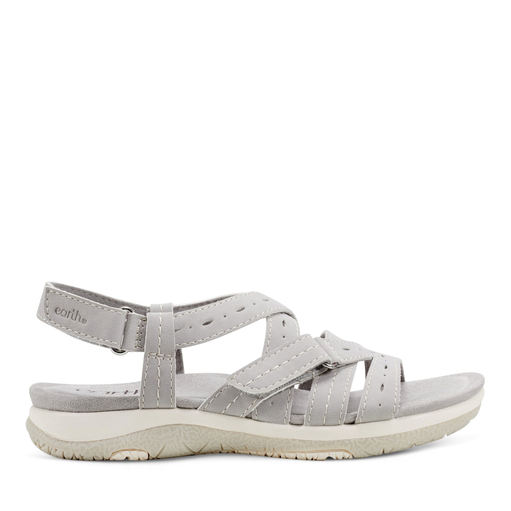 Women's Samsin Round Toe Strappy Casual Flat Sandals - Light Gray