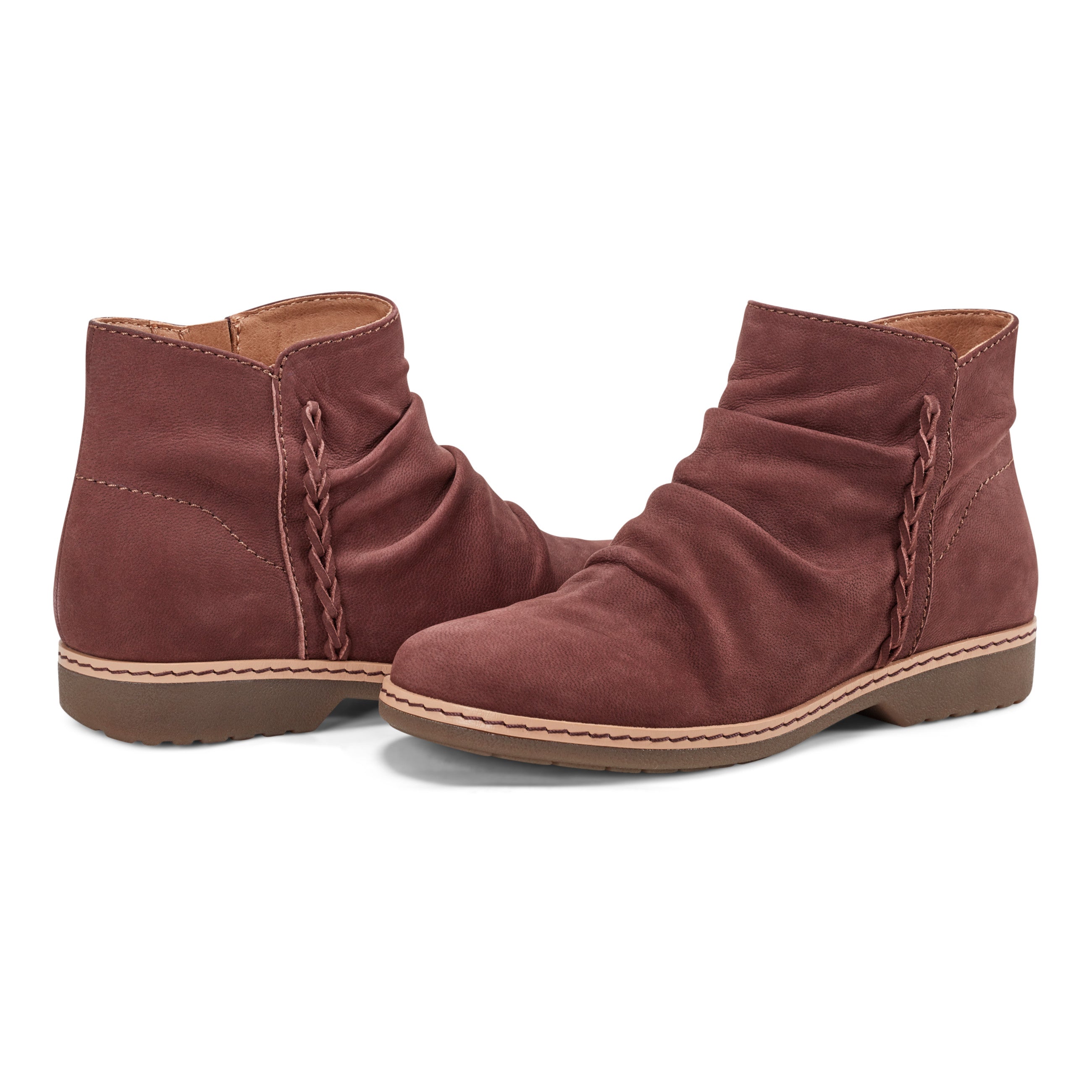 Hilaree Water Repellent Round Toe Ruched Casual Booties