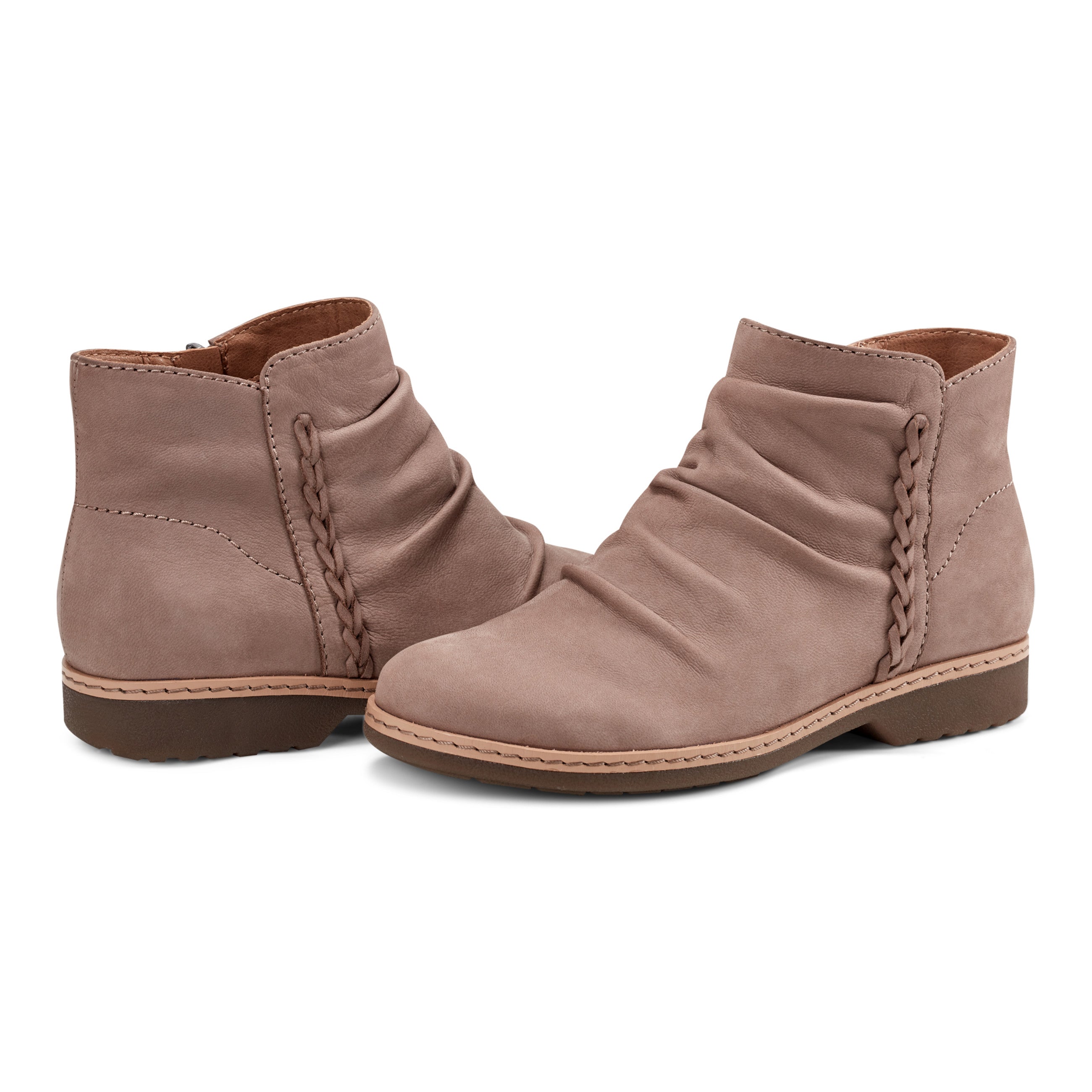 Hilaree Water Repellent Round Toe Ruched Casual Booties