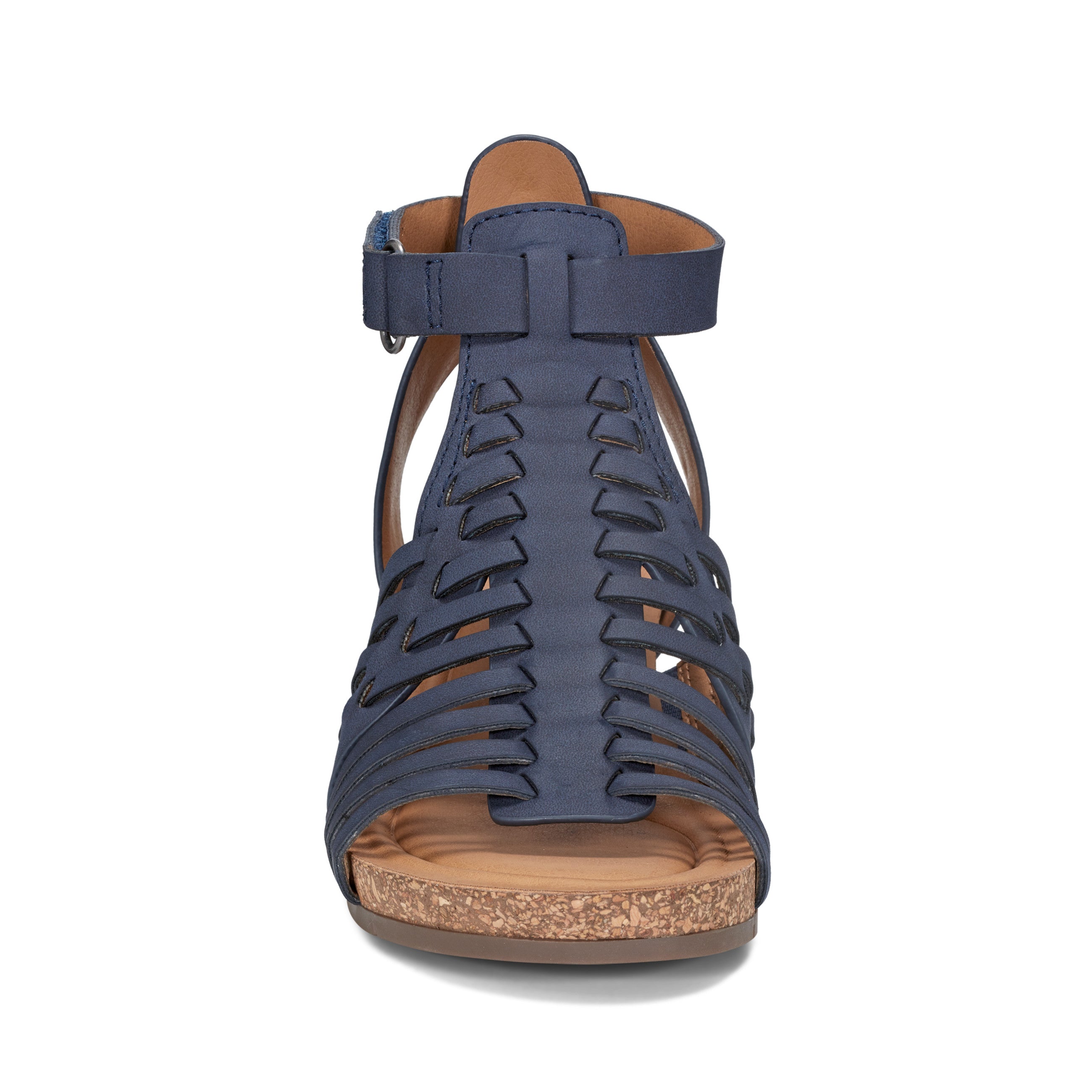 Hattie Round Toe Strappy Wedge Sandals