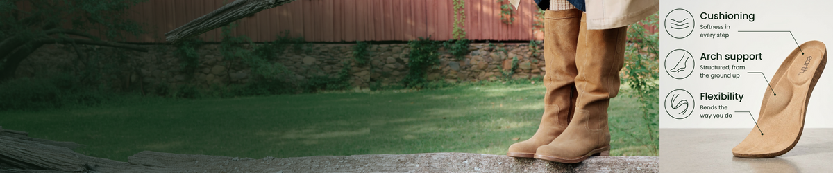 Promotional banner featuring boots