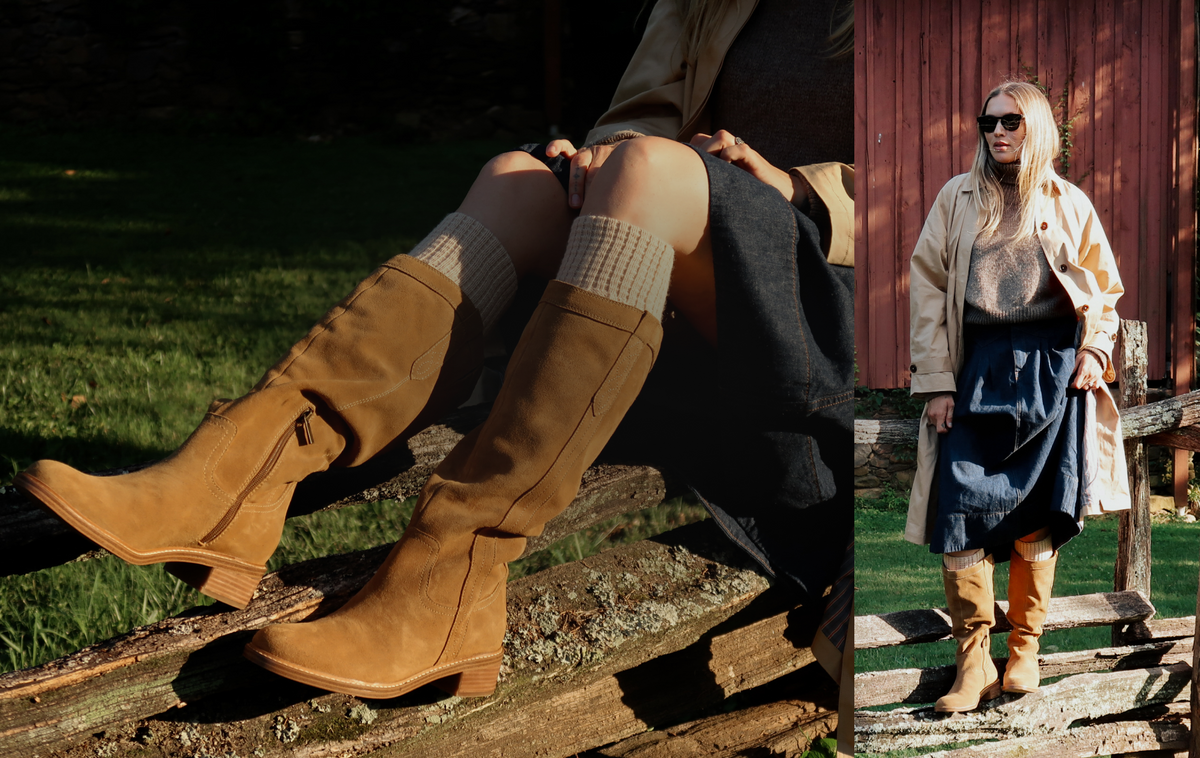 Promotional banner featuring boots