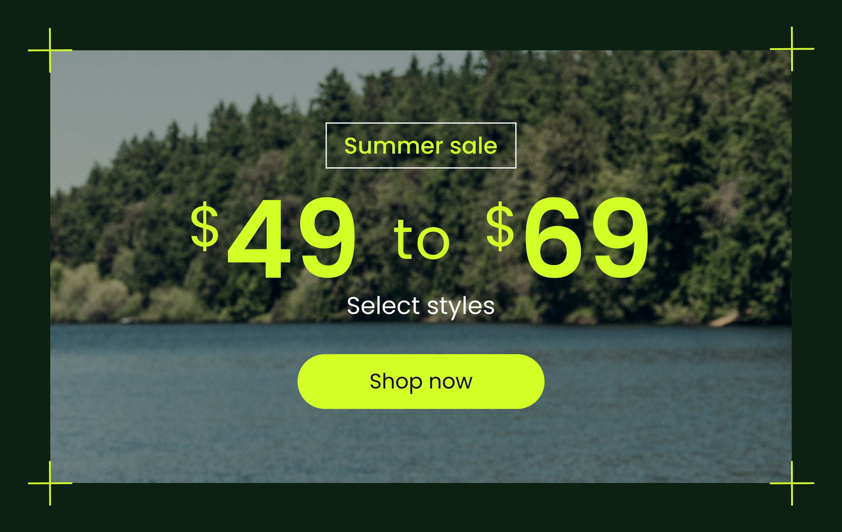 Promotional tile featuring Summer Sale, $49-$69 Select Styles