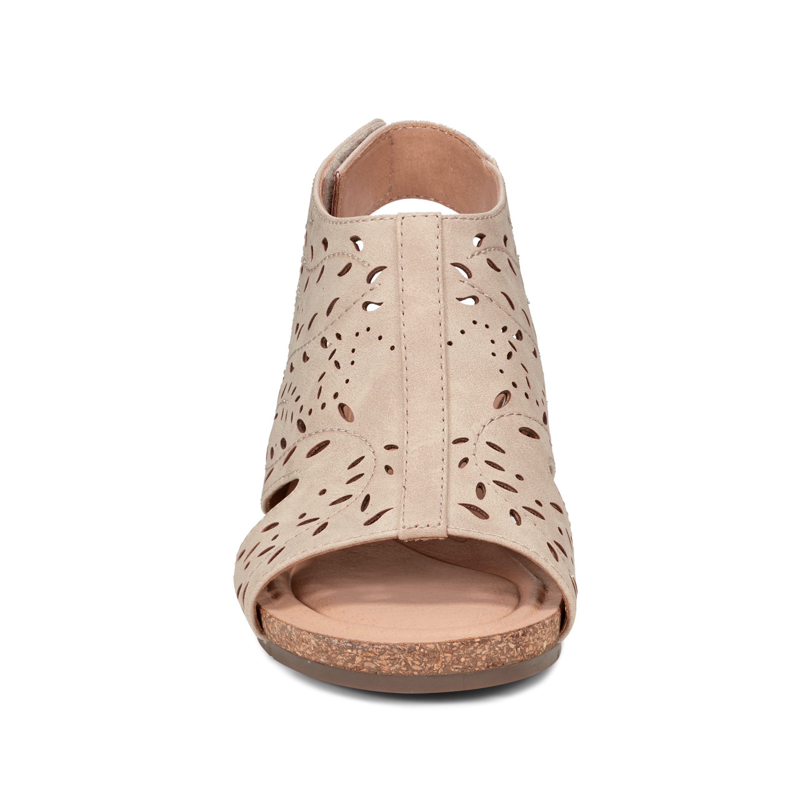 Halin Round Toe Slingback Wedge Sandals