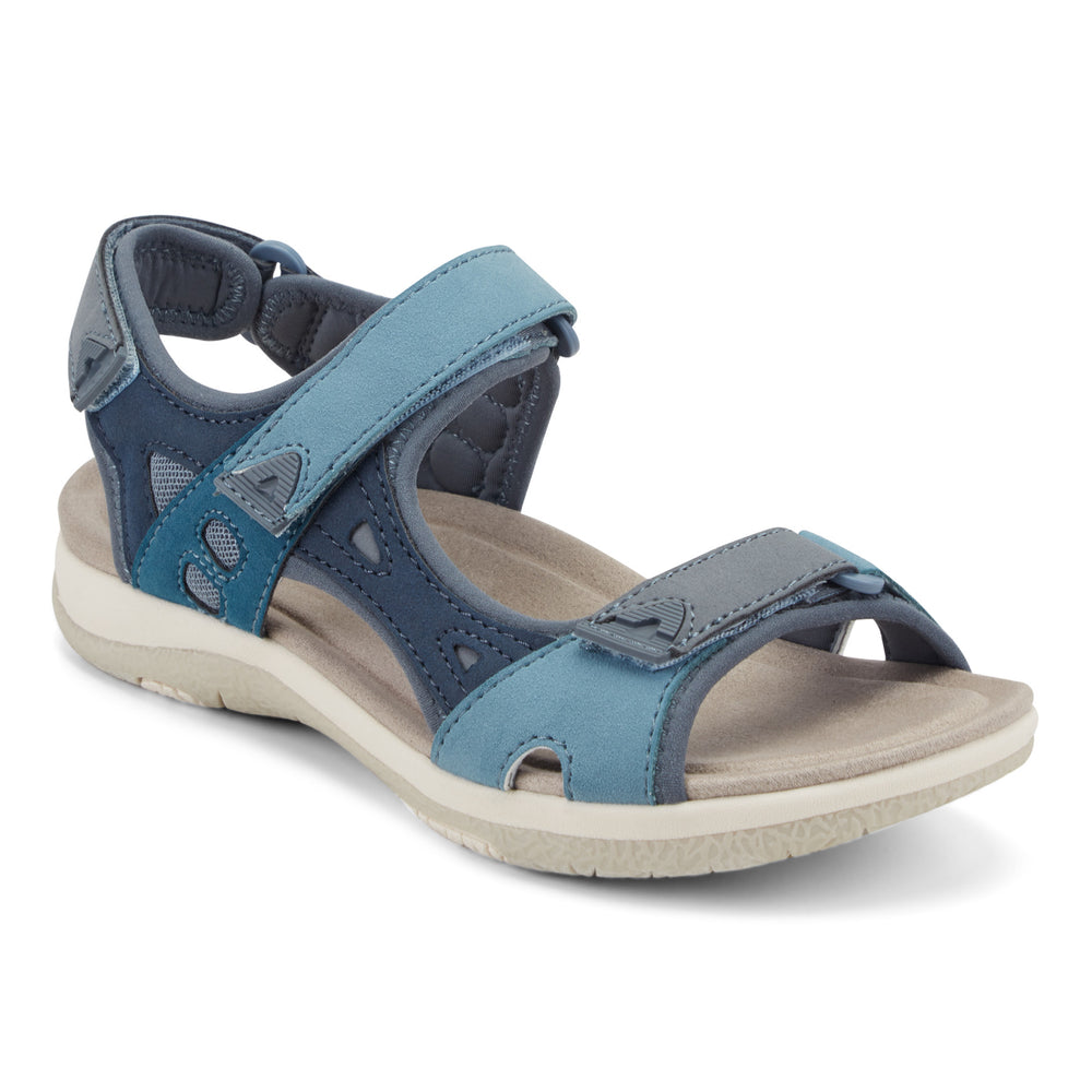 Women's Skylar Round Toe Lightweight Casual Flat Sandals - Blue Multi ...