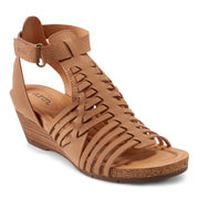 Hattie Round Toe Strappy Wedge Sandals
