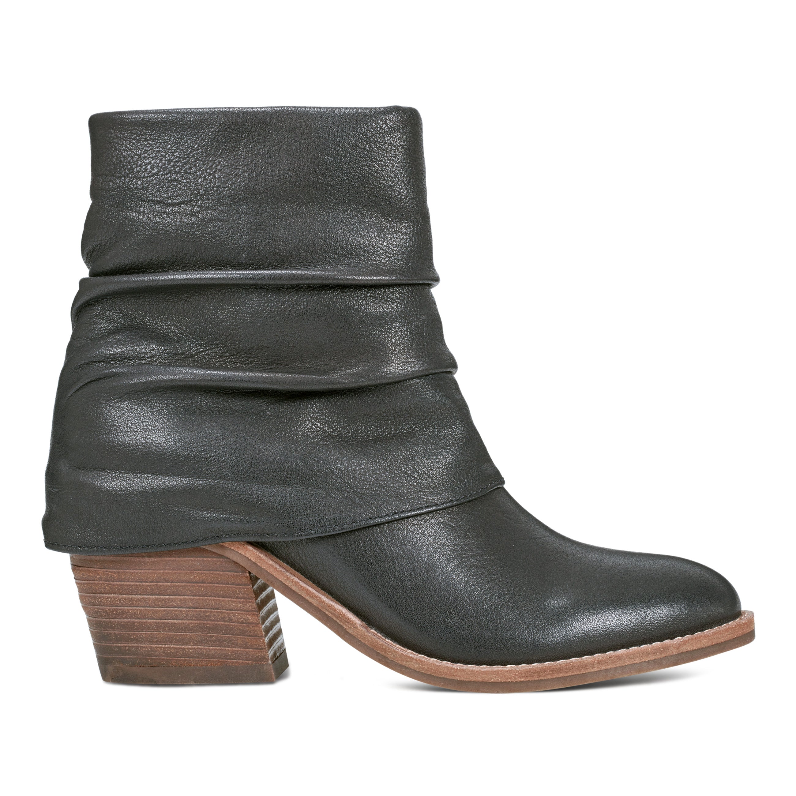 Savvy Block Heel Ruched Casual Booties