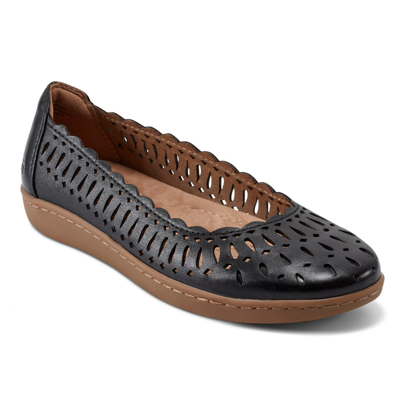Women's Luna Round Toe Casual Slip-on Ballet Flats - Black