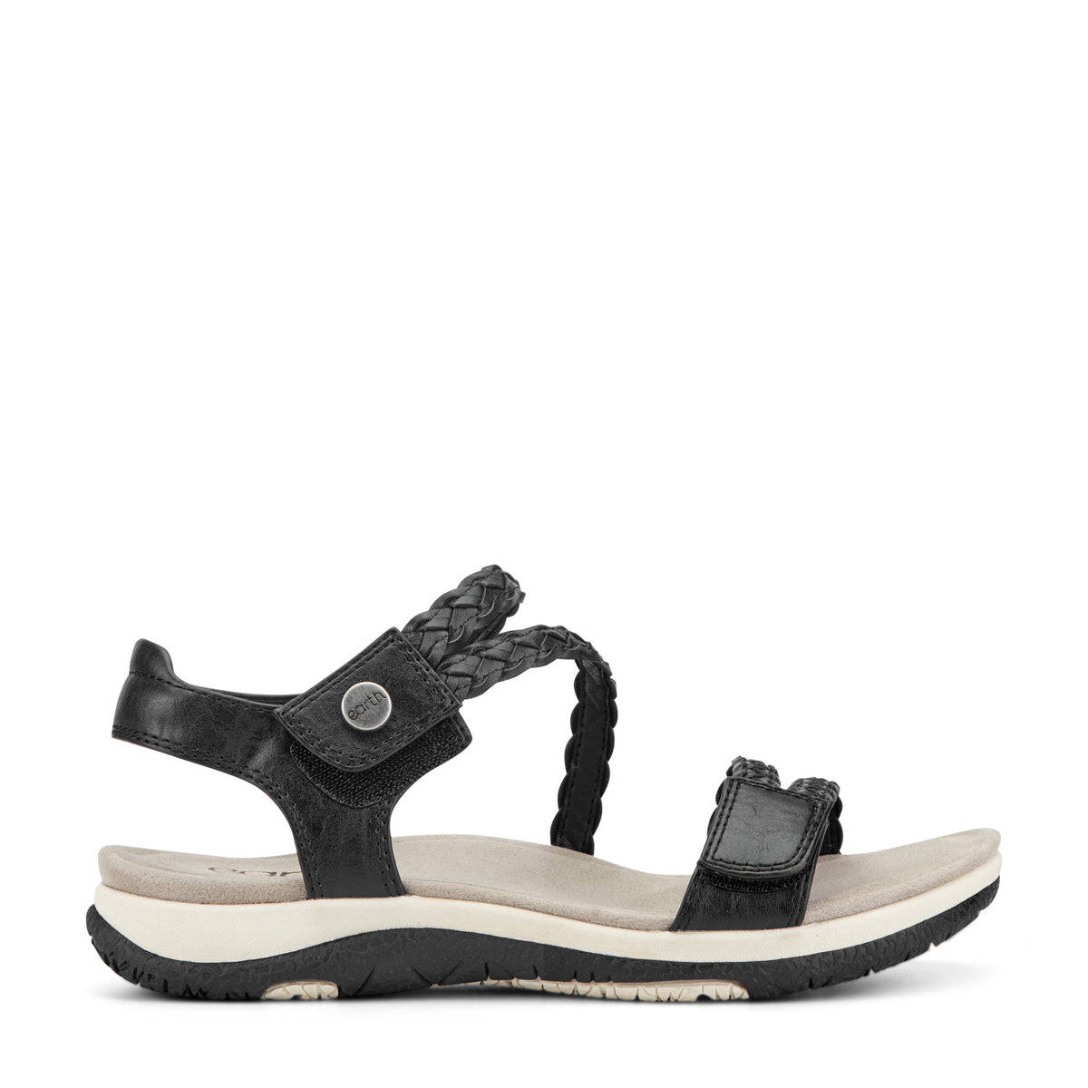 Women's Stellon Braided Strappy Sandals - Black | earth® shoes
