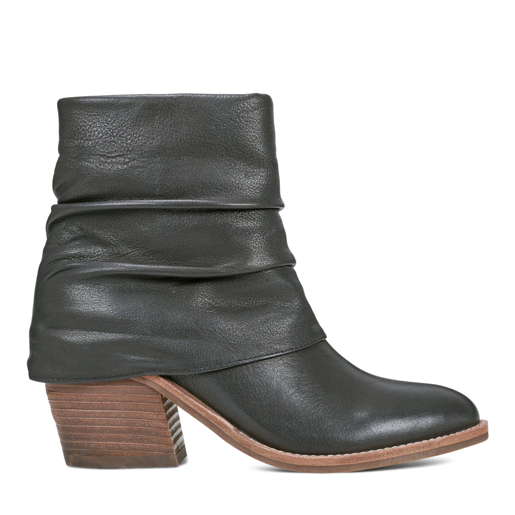 Savvy Block Heel Ruched Casual Booties
