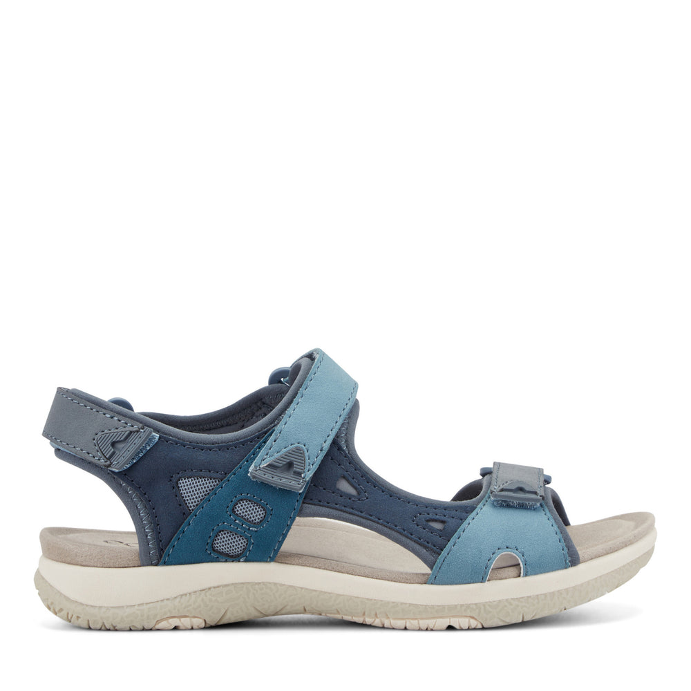 Women's Skylar Round Toe Lightweight Casual Flat Sandals - Blue Multi ...