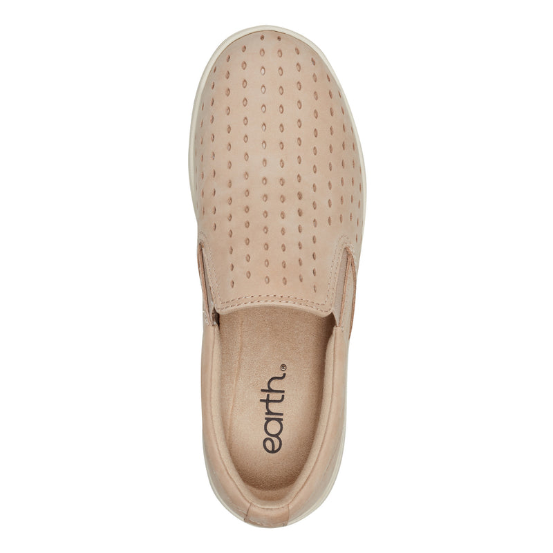 Nel Laser Cut Round Toe Casual Slip-on Sneakers