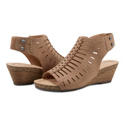 Hana Round Toe Laser Cut Dress Sandals
