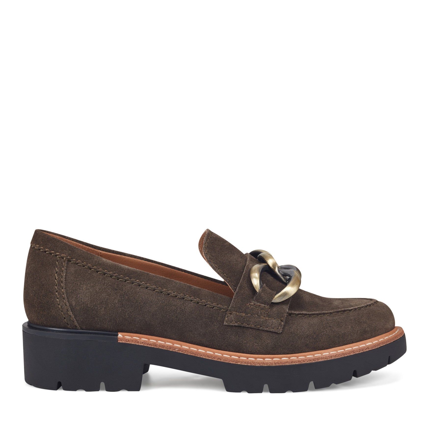 Zalor Round Toe Lug Sole Casual Slip-on Loafers