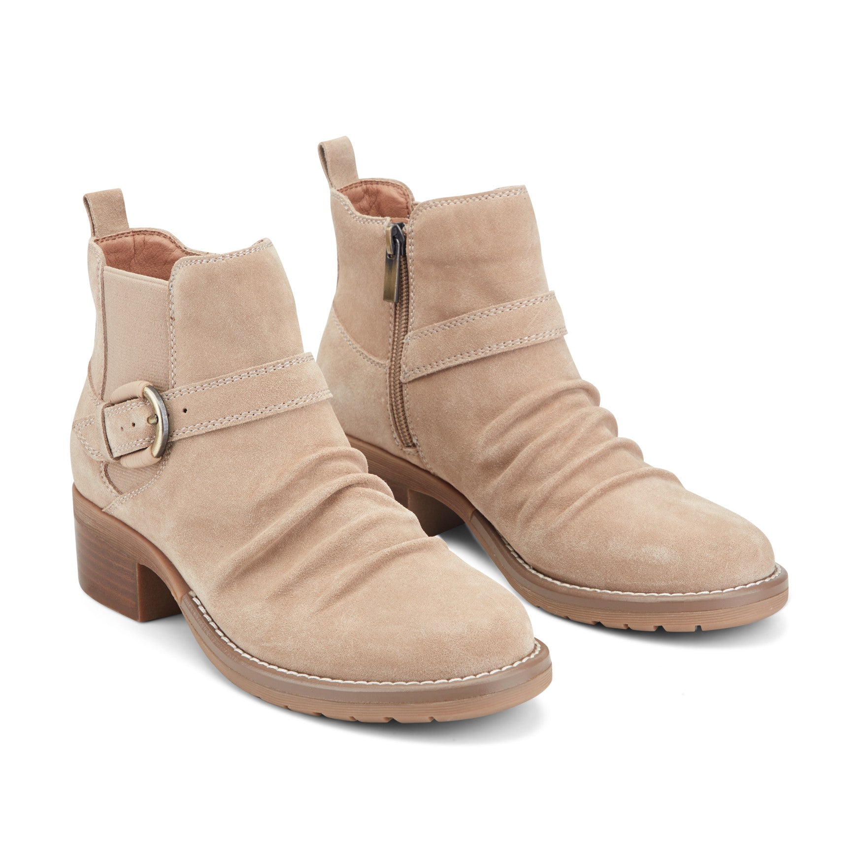 Zane Suede Ruched Booties