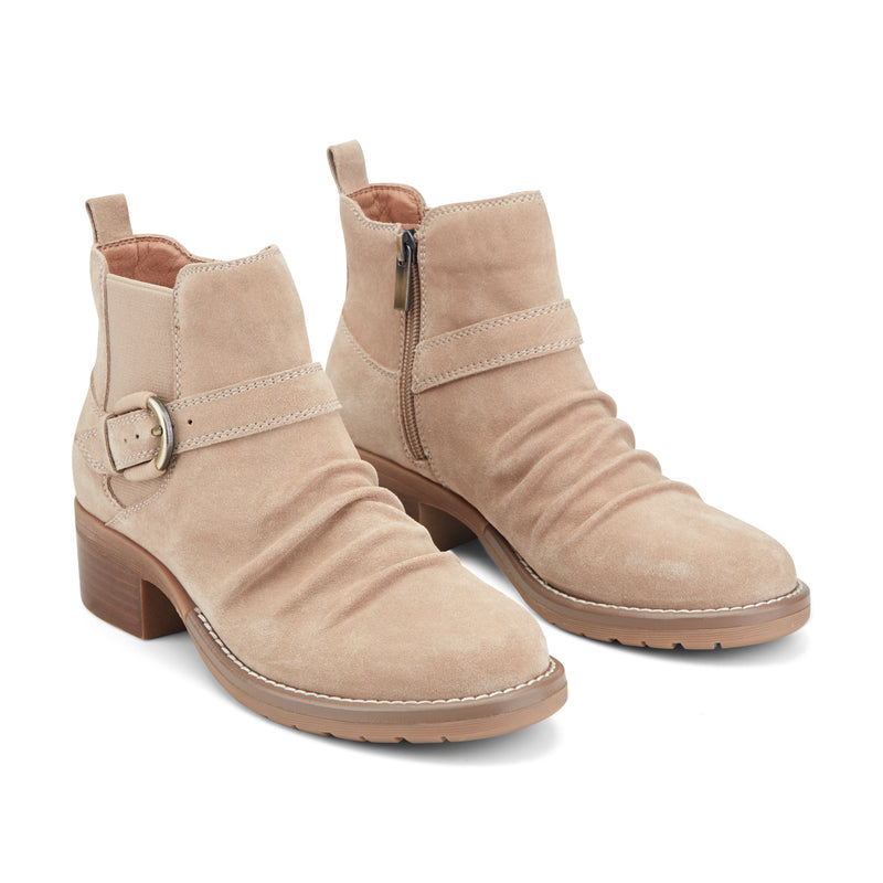 Zane Suede Ruched Booties