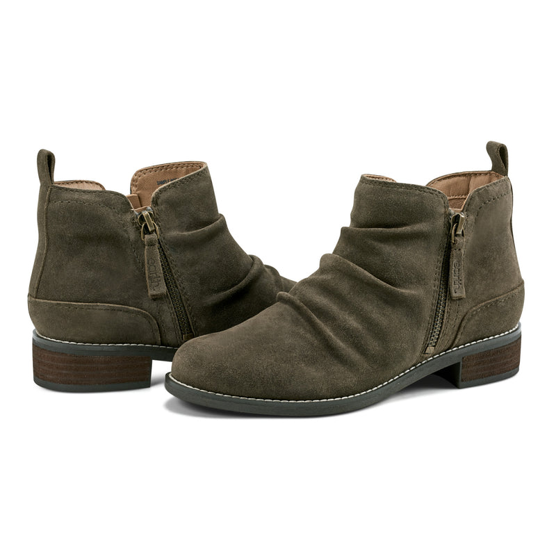 Nadya Round Toe Ruched Casual Booties