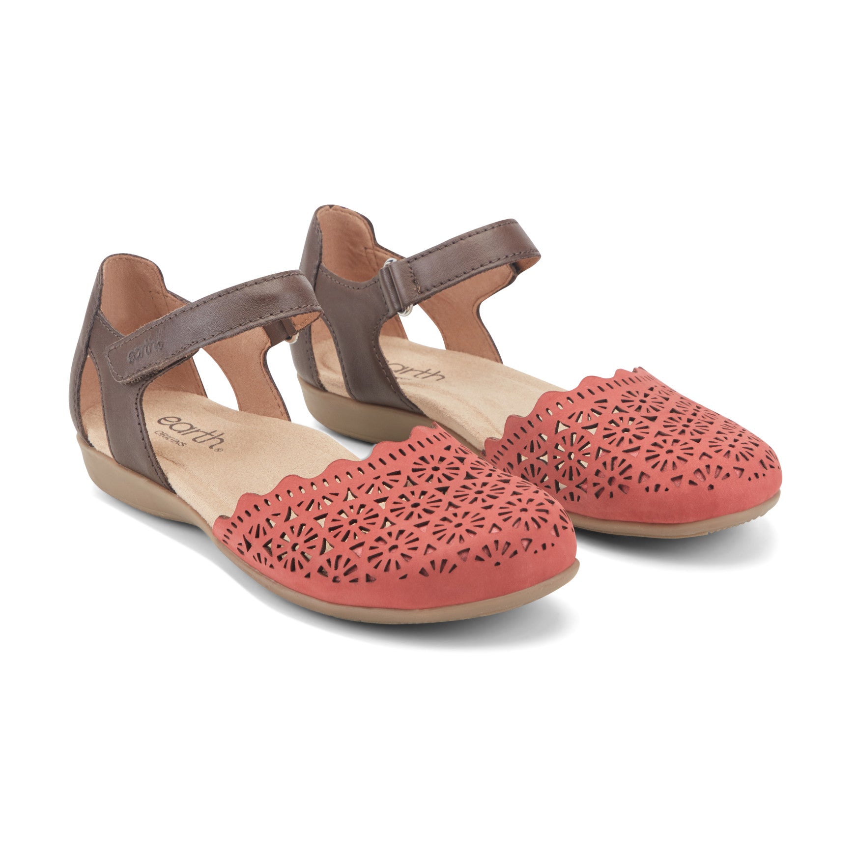 Women's Bronnie Casual Slip-On Perforated Sandals - Medium Red