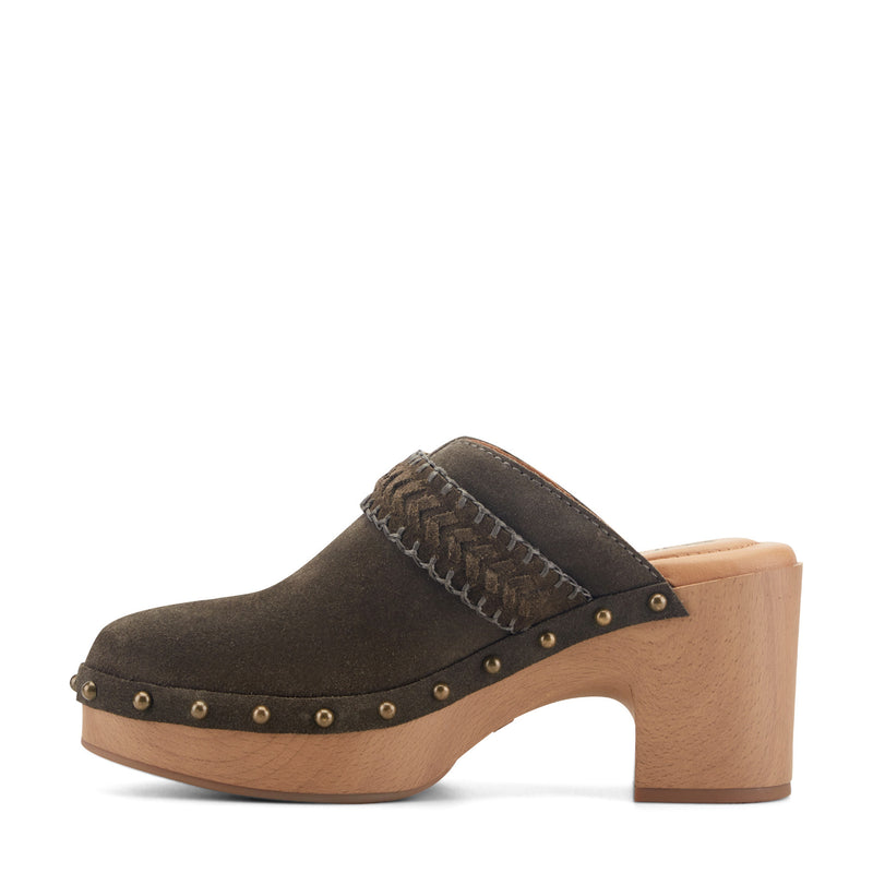 Gilly Heeled Suede Clogs