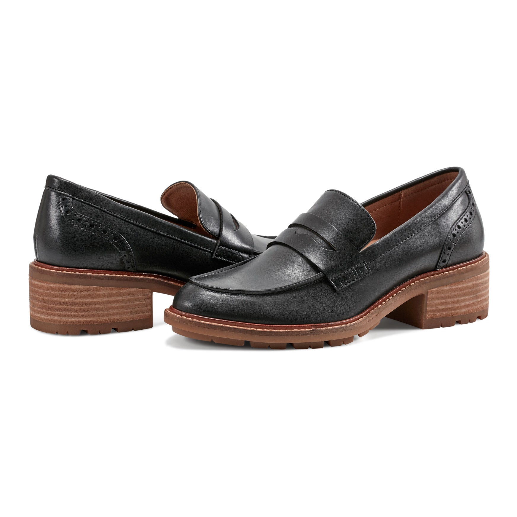 Women's Lindy Almond Toe Casual Slip-on Penny Loafers - Black