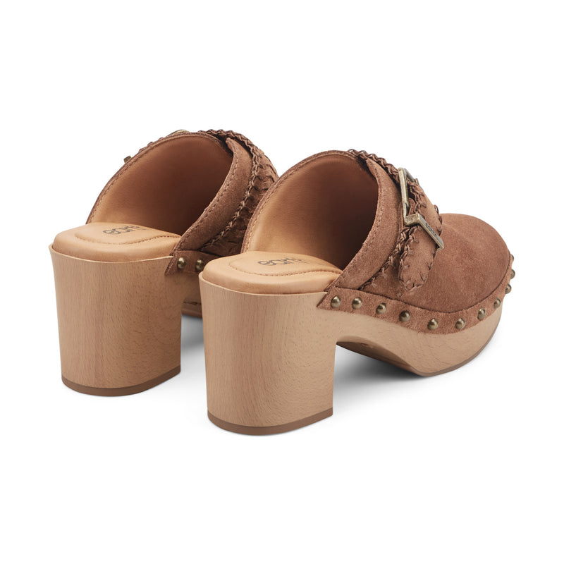 Gilly Heeled Suede Clogs