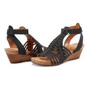 Hattie Round Toe Strappy Wedge Sandals