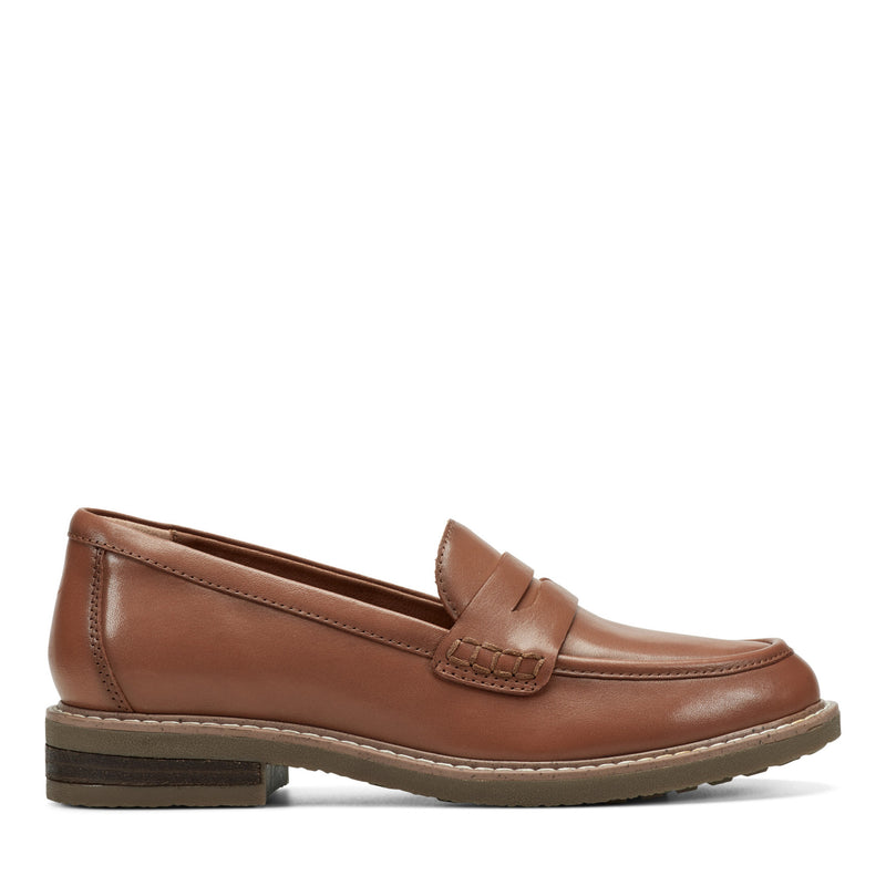 Women's Javas Slip-on Penny Loafers - Medium Brown Leather | earth shoes Women's Javas Slip-on Penny Loafers - Medium Brown Leather | earth shoes