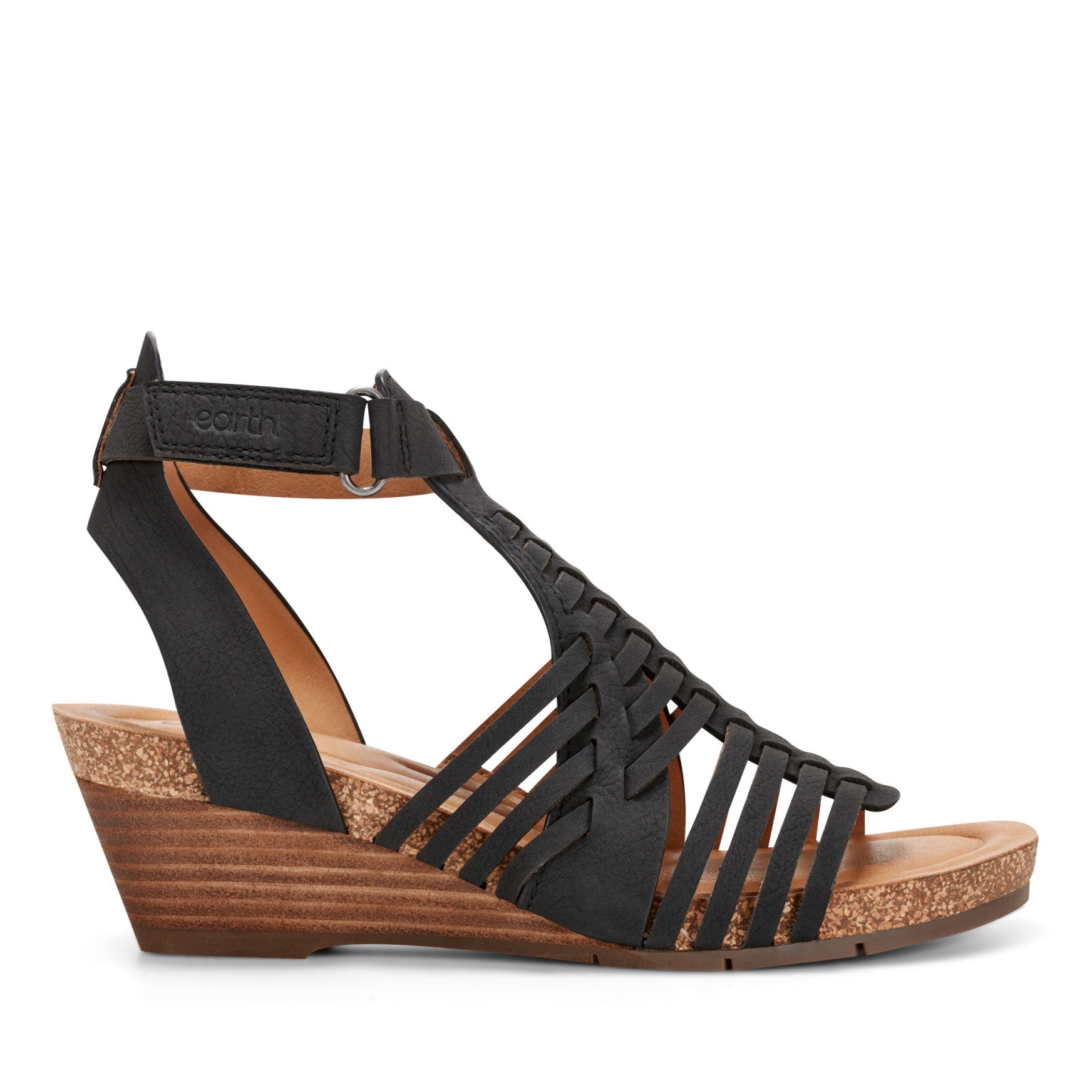 Hattie Round Toe Strappy Wedge Sandals