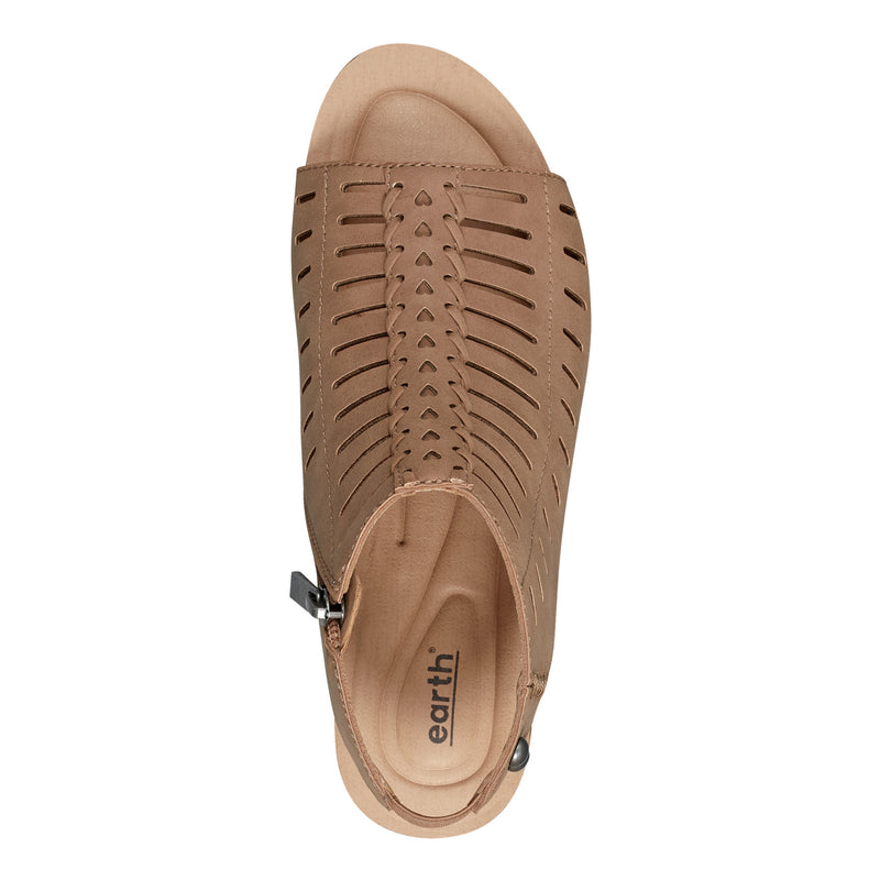 Hana Round Toe Laser Cut Dress Sandals