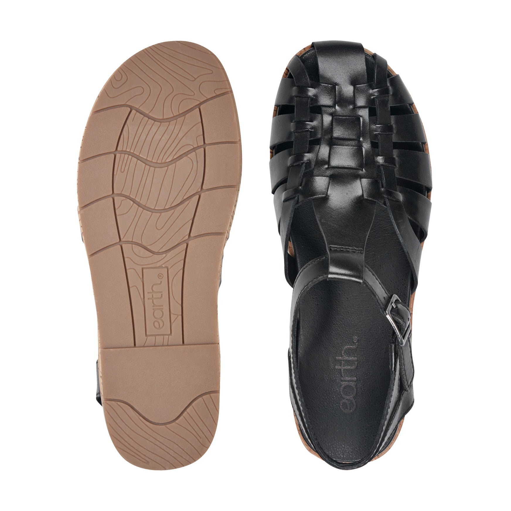 Women's Alazia Fisherman Sandals - Black Leather | earth® shoes