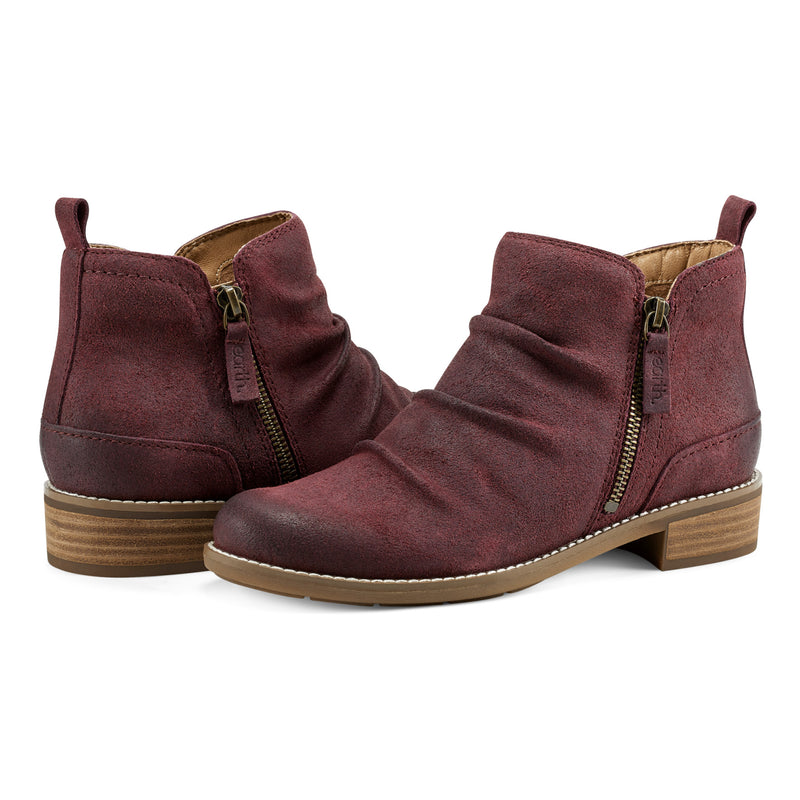 Nadya Round Toe Ruched Casual Booties