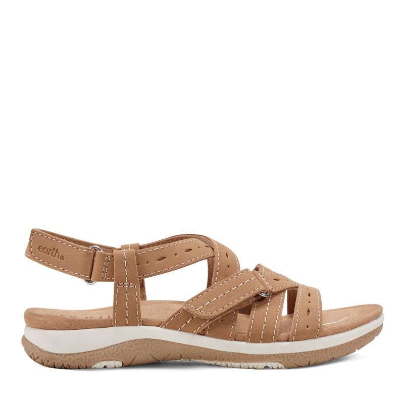 Samsin Round Toe Strappy Casual Flat Sandals