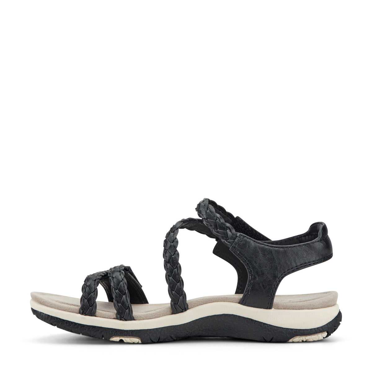 Women's Stellon Braided Strappy Sandals - Black | earth® shoes