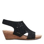 Halin Round Toe Slingback Wedge Sandals