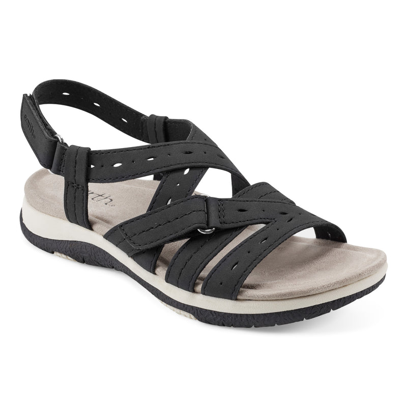 Samsin Round Toe Strappy Casual Flat Sandals