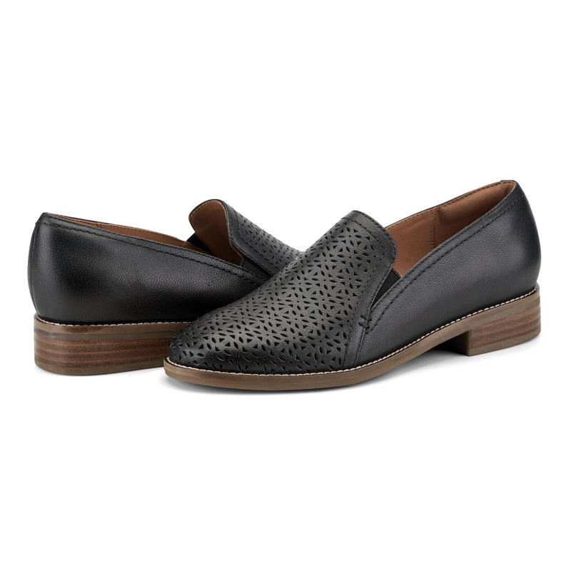 Earth Women's Piper Leather Slip-On Loafers - Black