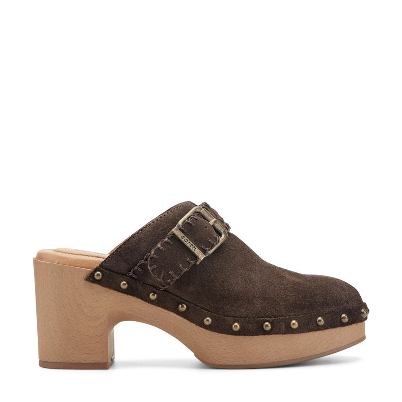 Gilly Heeled Suede Clogs