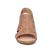 Halin Round Toe Slingback Wedge Sandals