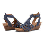 Hattie Round Toe Strappy Wedge Sandals