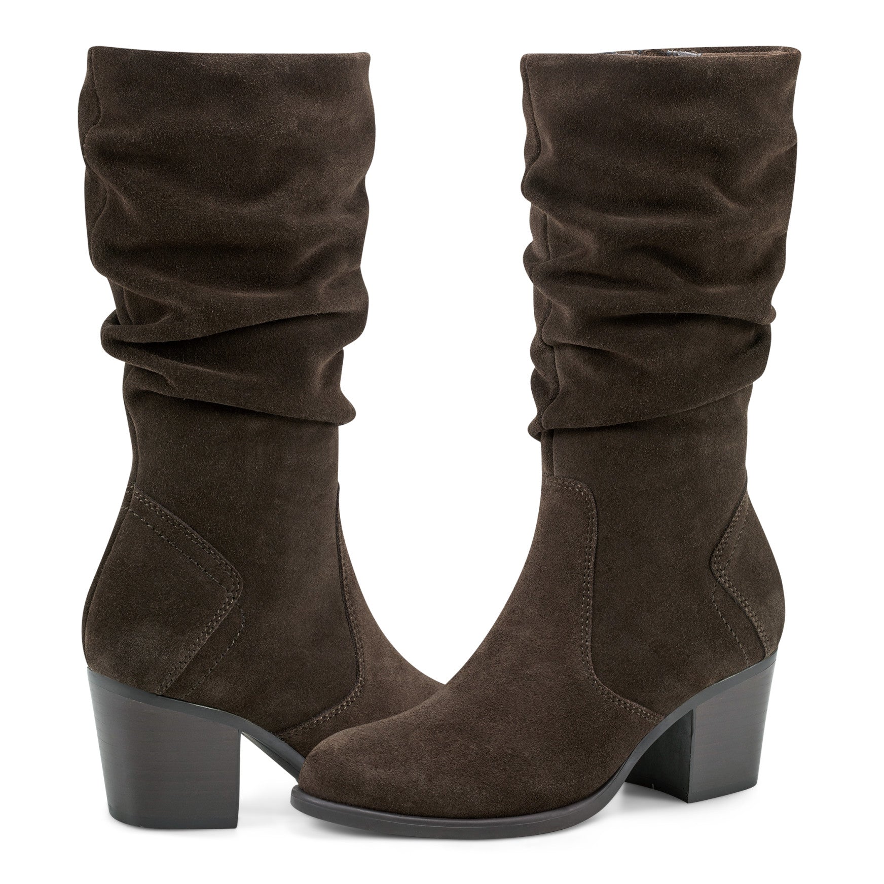 Vine Block Heel Almond Toe Casual Boots