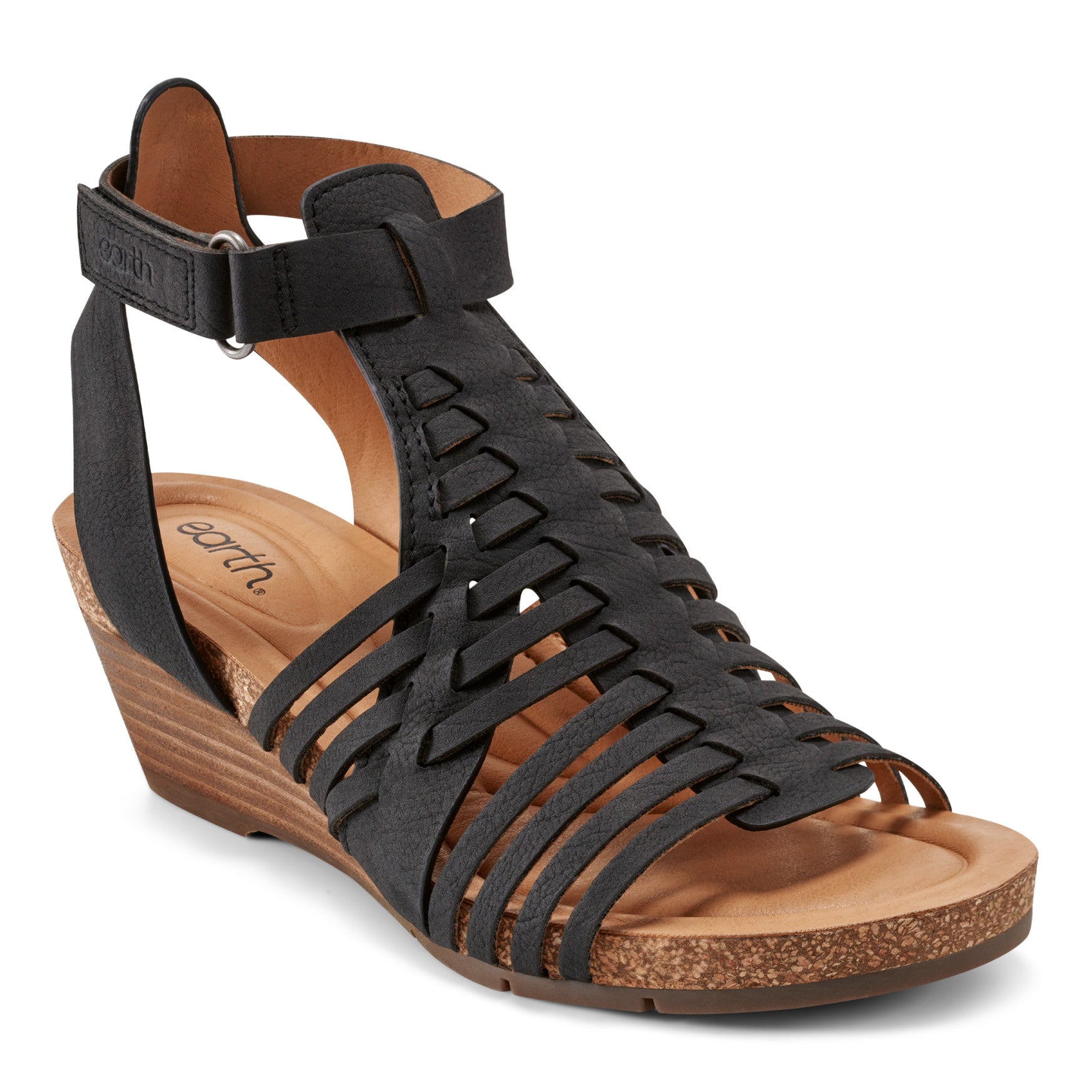 Hattie Round Toe Strappy Wedge Sandals