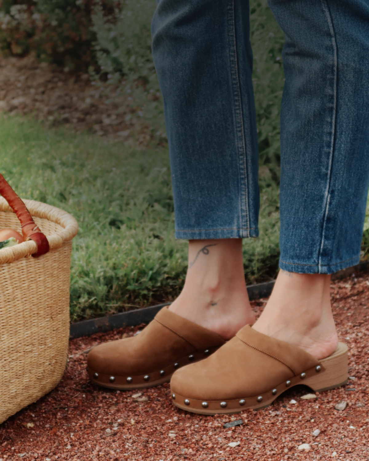 Promotional banner featuring clogs