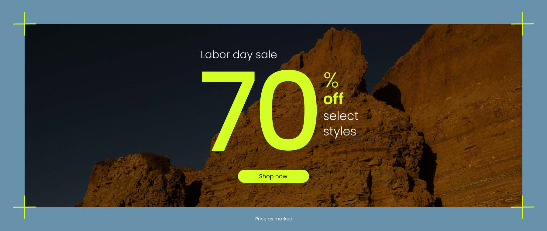 70% off select styles