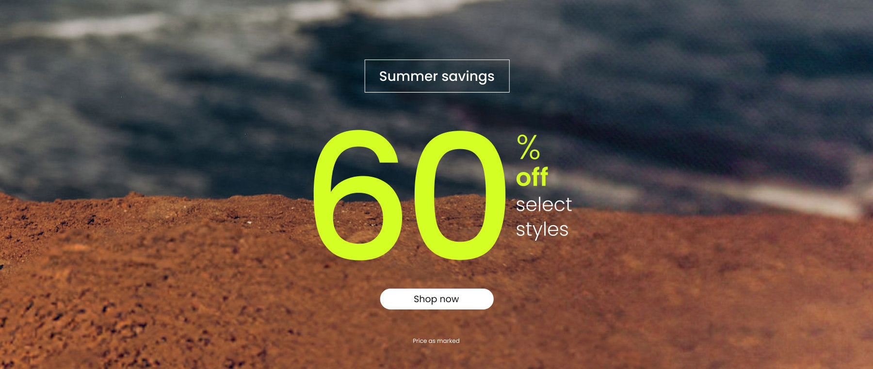 60% off select styles