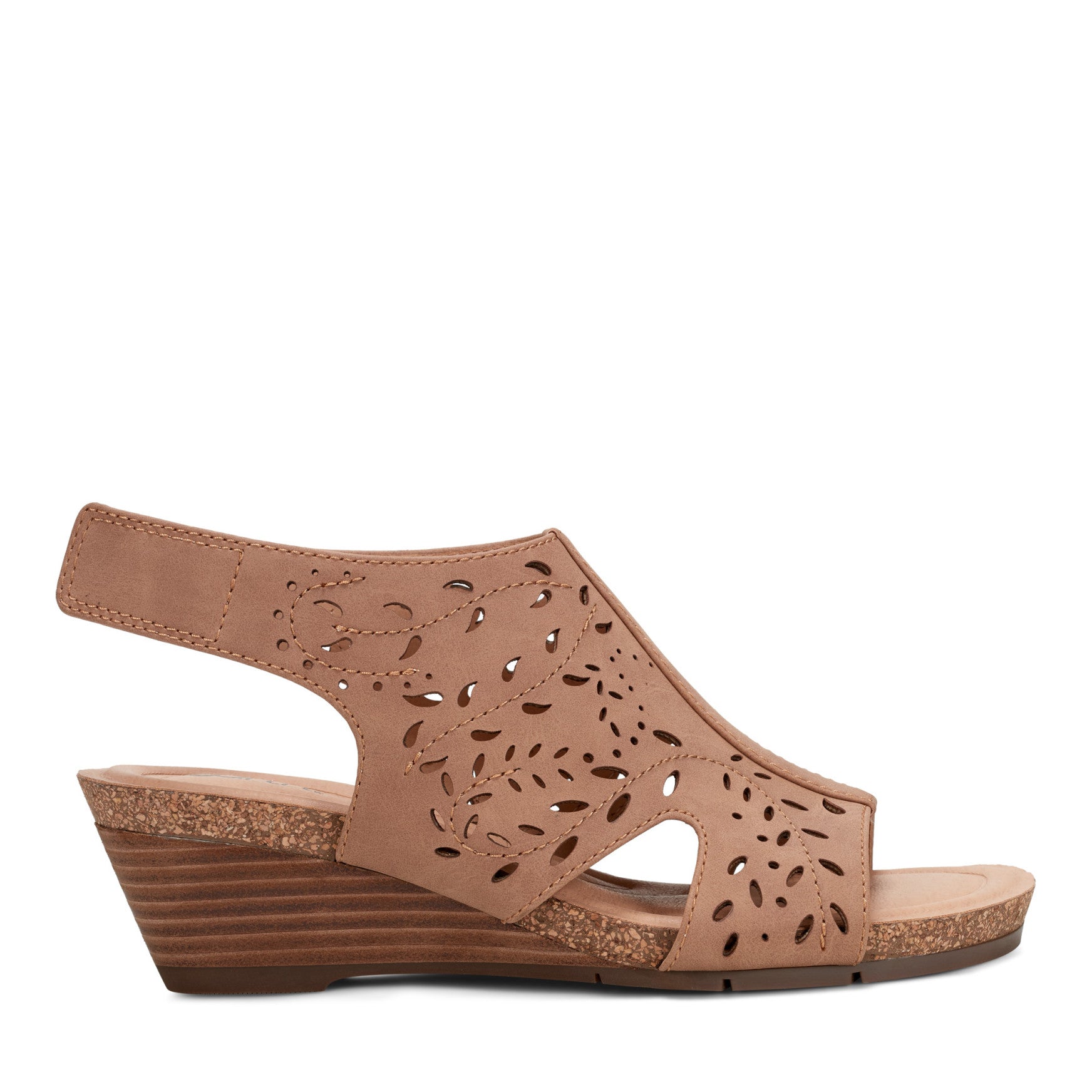 Halin Round Toe Casual Slingback Wedge Sandals