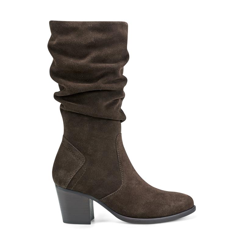 Vine Block Heel Almond Toe Casual Boots