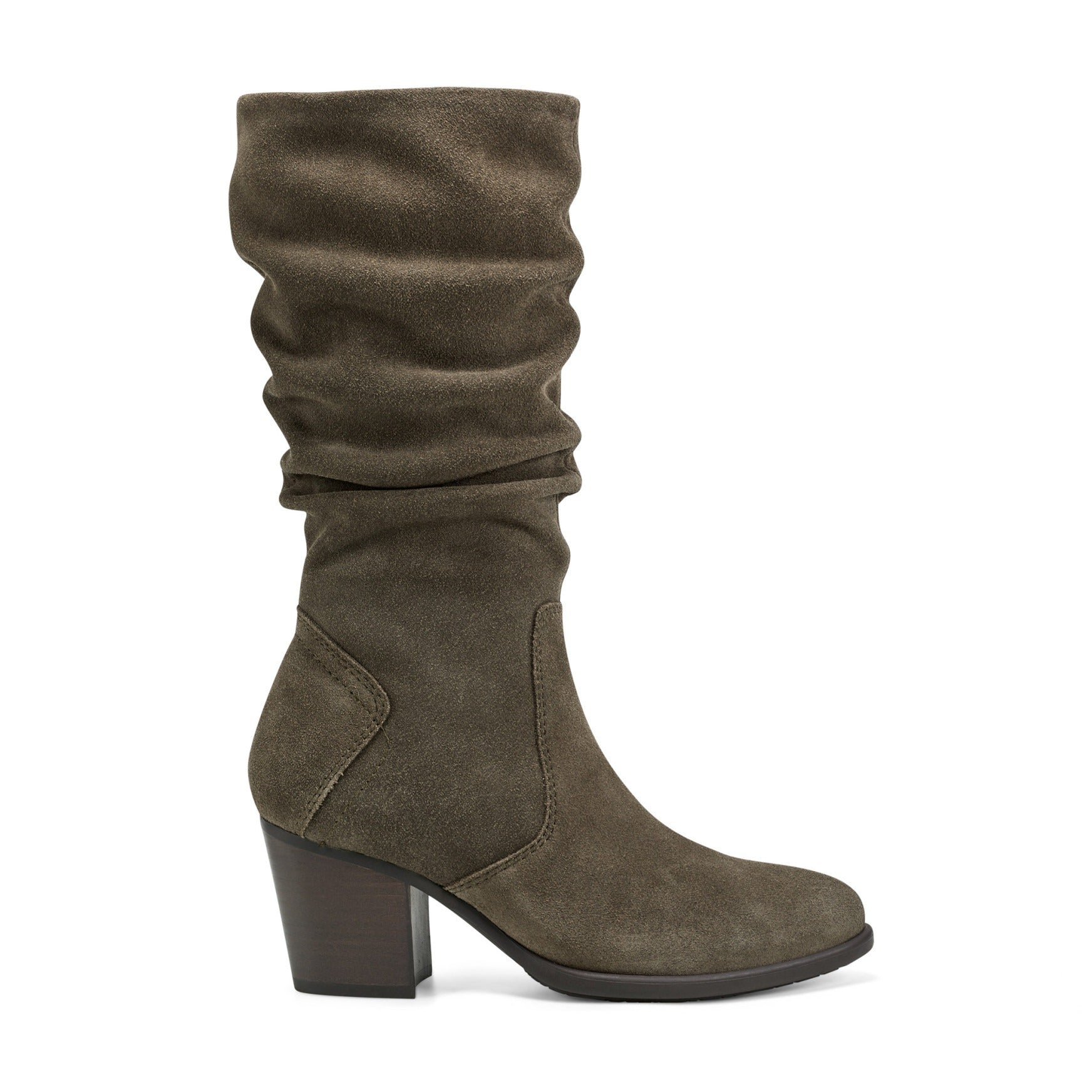 Vine Block Heel Almond Toe Casual Boots