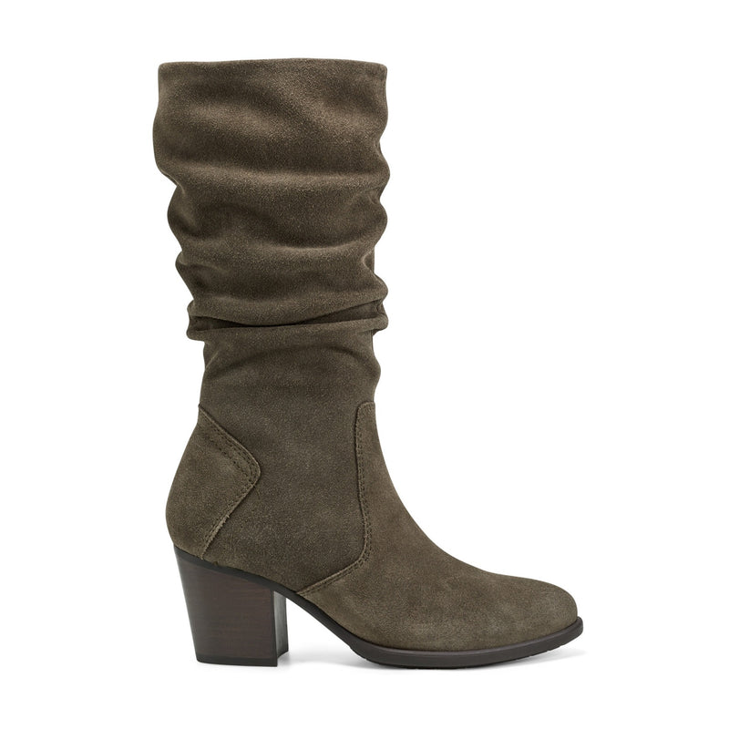 Vine Block Heel Almond Toe Casual Boots