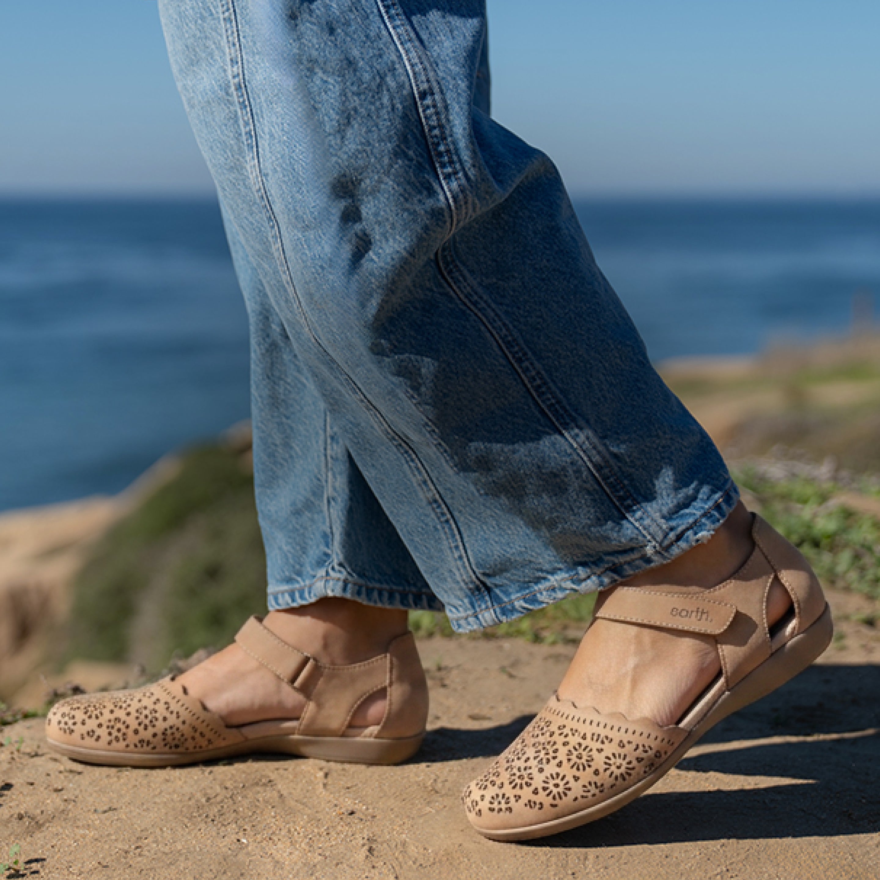 Model wearing Earth Origins Bronnie sandals