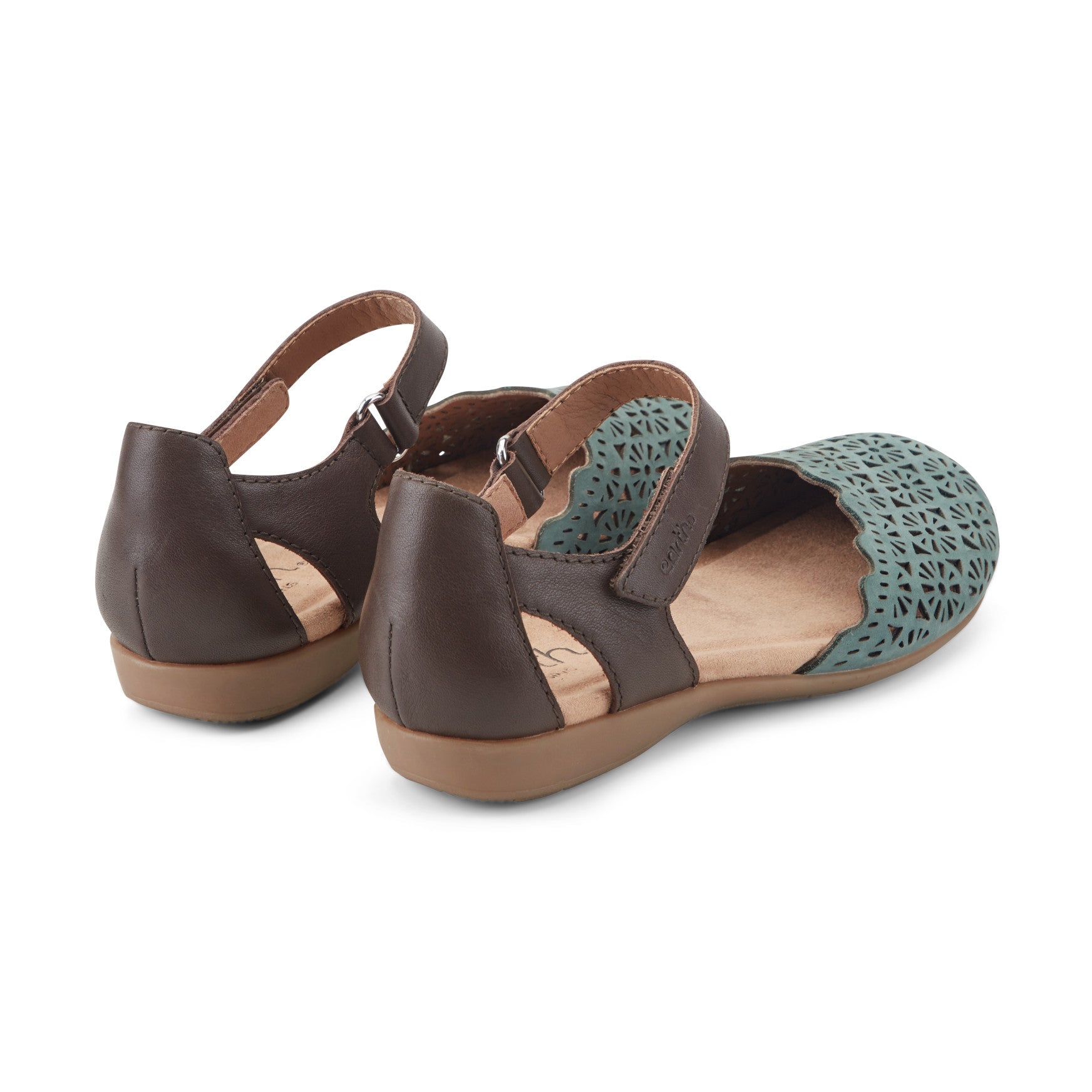 Women's Bronnie Casual Slip-On Perforated Sandals - Green/Brown